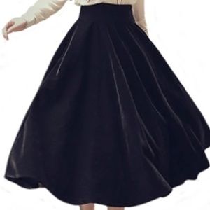 NWT Black Velvet Swing Skirt Winter ❄️ Warm